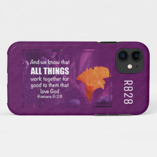 Romans 8:28   ALL THINGS WORK TOGETHER Purple Case-Mate iPhone Case