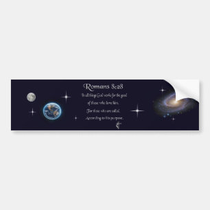 Romans 8:28 Christian Bible verse Bumper Sticker