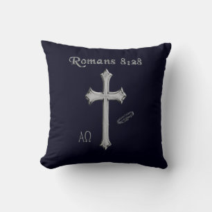 Romans 8:28 Christian Bible verse Cushion