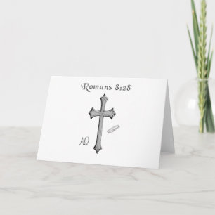 Romans 8:28 Christian Bible verse Holiday Card