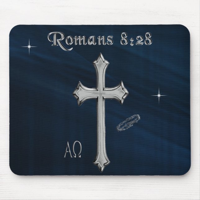 Romans 8:28 Christian Bible verse Mouse Pad (Front)