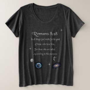 Romans 8:28 Christian Bible verse Plus Size T-Shirt