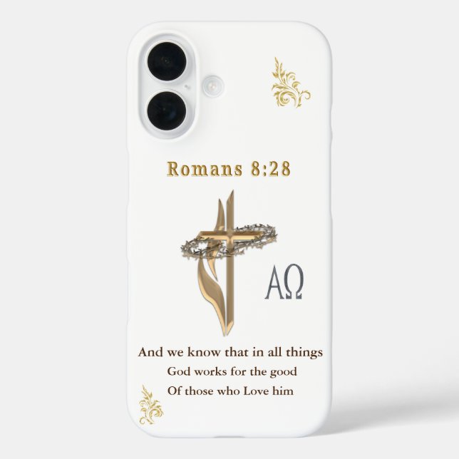 Romans 8:28 Christian  Case-Mate iPhone Case (Back)