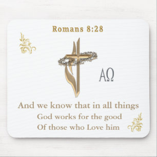 Romans 8:28 Christian Mouse Pad