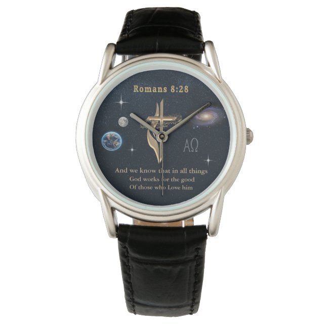 Romans 8:28 Christian  Watch (Front)