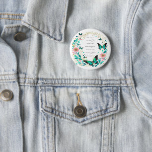 Romans 8:28 Flowers and butterflies  6 Cm Round Badge