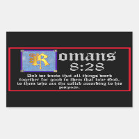 Romans 8:28 Gold Illuminated Letter Bible Quote