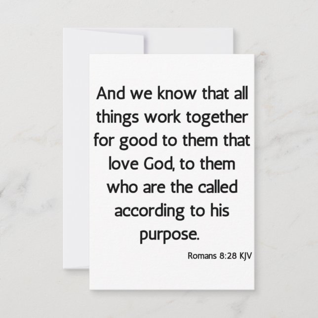 Romans 8:28 KJV Bible Verse Greeting Card (Front)