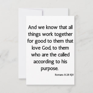 Romans 8:28 KJV Bible Verse Greeting Card
