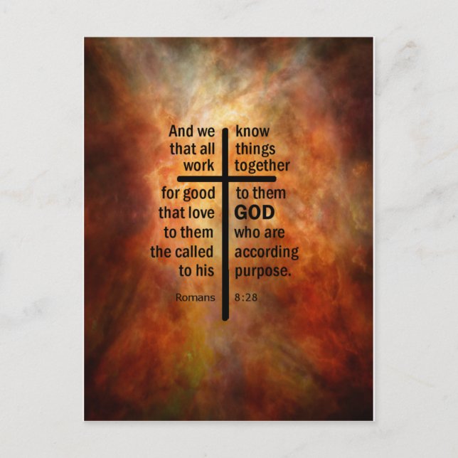 Romans 8:28 postcard (Front)
