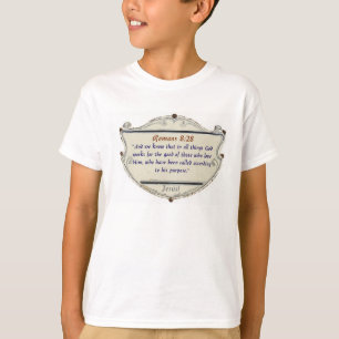 Romans 8:28 Shield Christian Kid's Tee Shirt