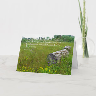 Romans 8:28 Tranquil Scene Blank Greeting Card