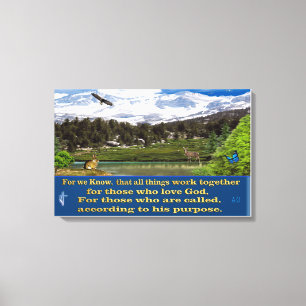 Romans 8:28 wrapped canvas poster