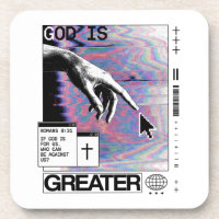 Romans 8:31 Cyberpunk Hand Of God Glitch Art