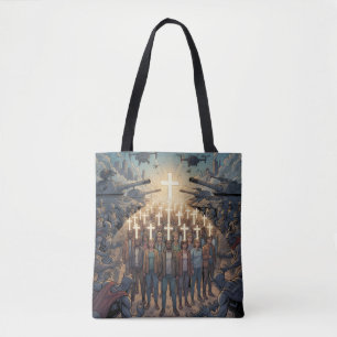 Romans 8:31 tote bag
