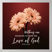 Romans 8 39 Love of God Bible Verse Pink Brown