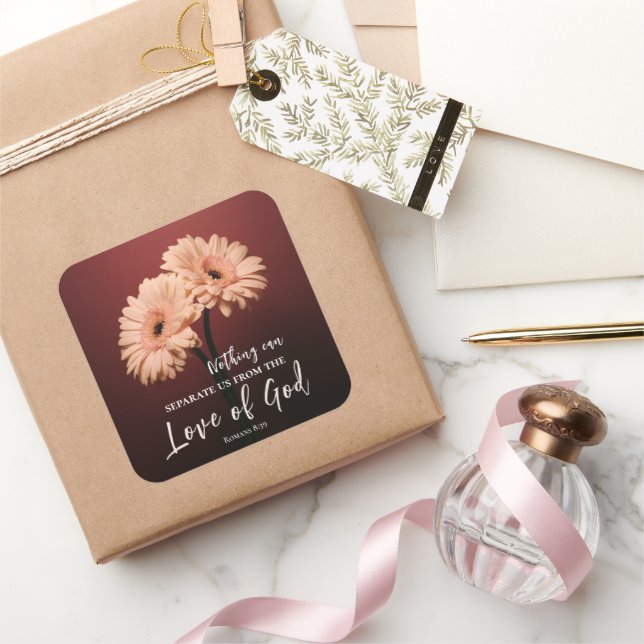 Romans 8 39 Love of God Christian Bible Verse  Square Sticker (Gifting)