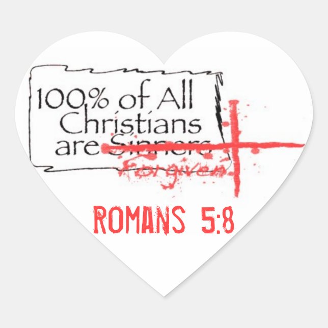 Romans Heart Heart Sticker (Front)