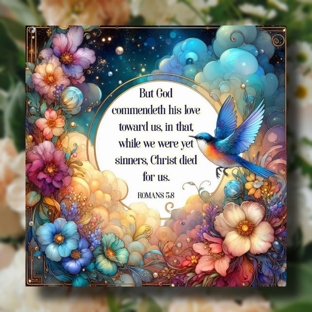 Romans Verse Scripture Art Nouveau Floral Easter Poster (Creator Uploaded)