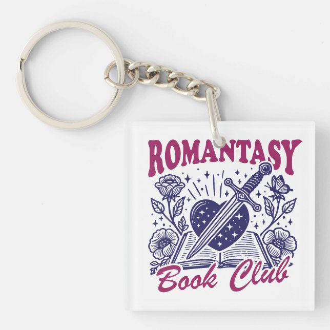Romantasy book club  key ring (Front)
