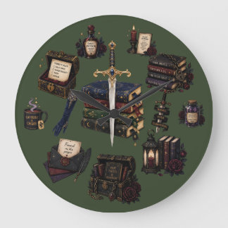 Romantasy, Caffeine and Chaos Large Clock