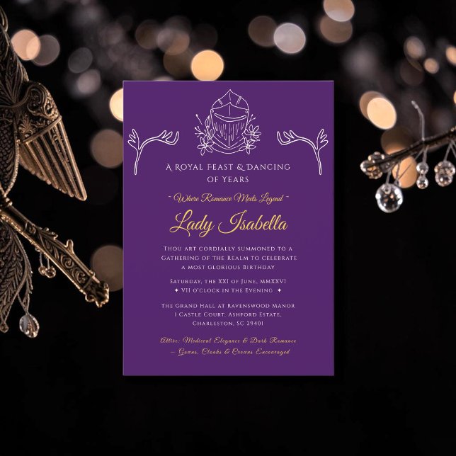 Romantasy Mediaeval Romance Birthday Invitation  (Creator Uploaded)