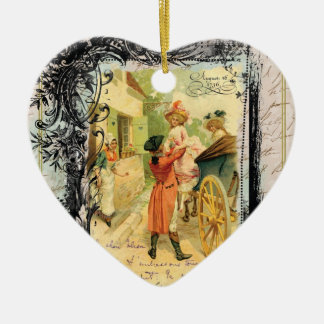 Romantic 18th Century Vintage Style Christmas Ceramic Tree Decoration