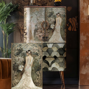 Romantic 1920's Elegant Flapper & Floral Tissue Paper