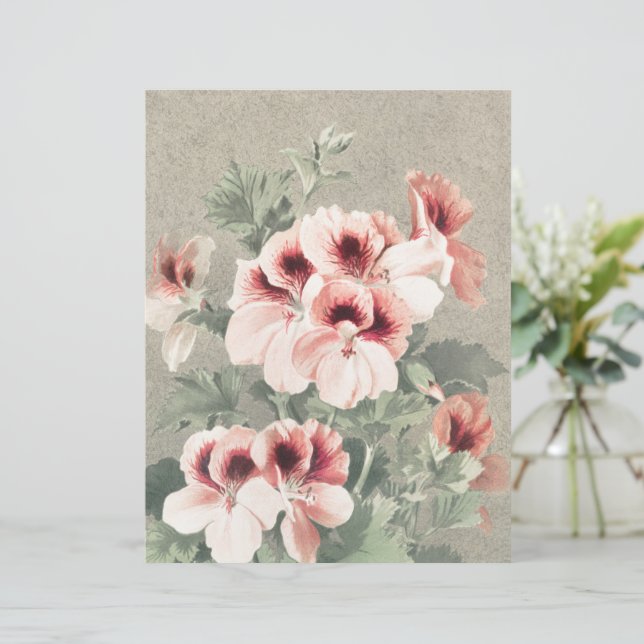 Romantic 2-Sided Vintage Cherry Blossom Stationary (Standing Front)