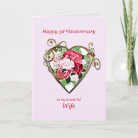 Romantic 32nd Wedding Anniversary Painted Roses
