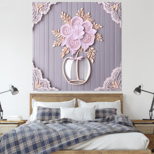 Romantic 3D Lace Flower Canvas Print