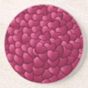 Romantic 3D Red Hearts Pattern-32322 Coaster