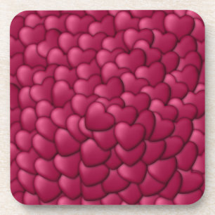 Romantic 3D Red Hearts Pattern-32322 Coaster