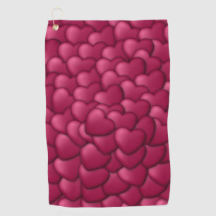 Romantic 3D Red Hearts Pattern-32322 Golf Towel