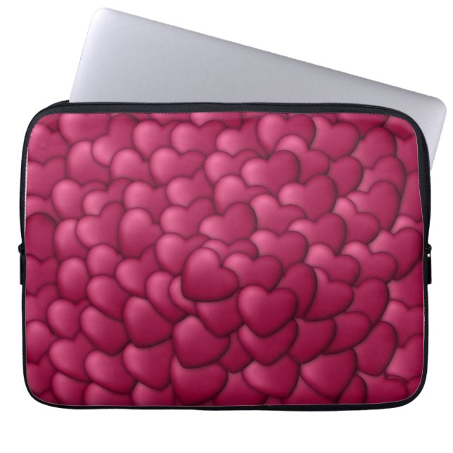 Romantic 3D Red Hearts Pattern-32322 Laptop Sleeve (Front)