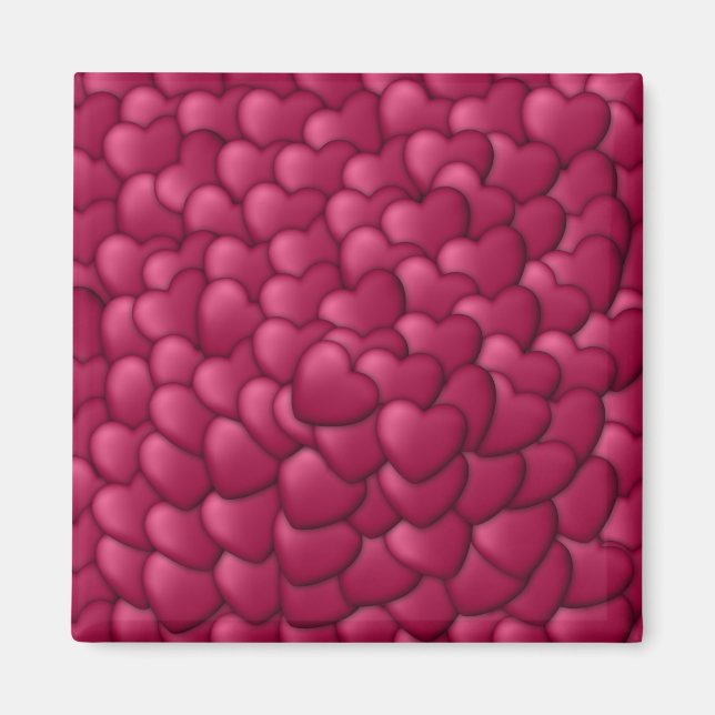 Romantic 3D Red Hearts Pattern-32322 Magnet (Front)