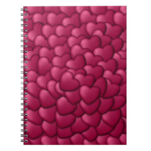 Romantic 3D Red Hearts Pattern-32322 Notebook