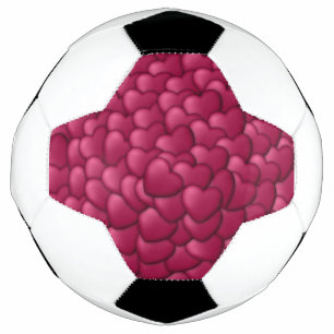 Romantic 3D Red Hearts Pattern-32322 Soccer Ball
