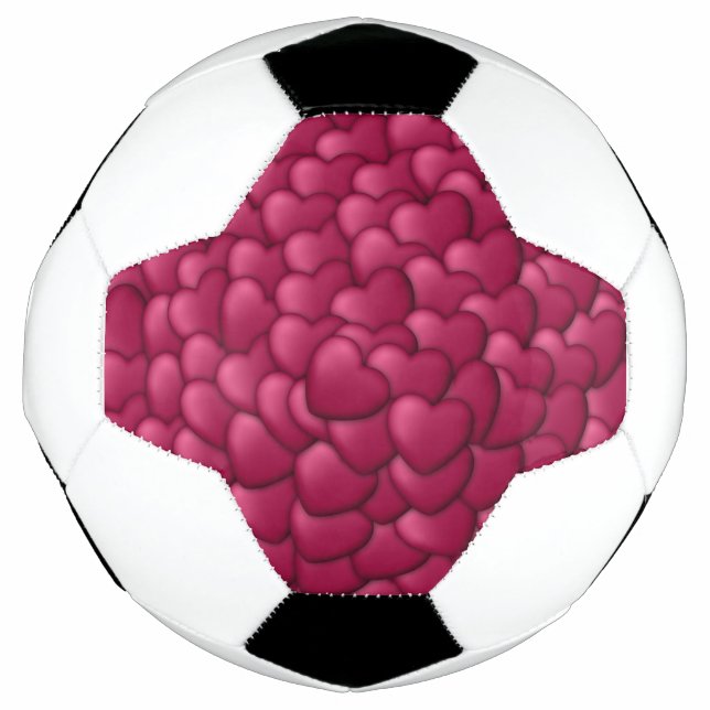 Romantic 3D Red Hearts Pattern-32322 Soccer Ball (Front)