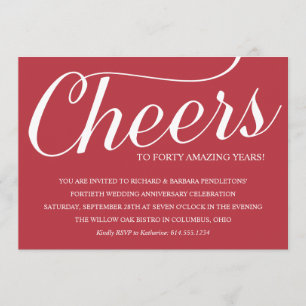 Romantic 40th Wedding Anniversary Party Invitation