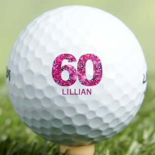 Romantic 60th Gift for Wife – Floral Number Golf Balls