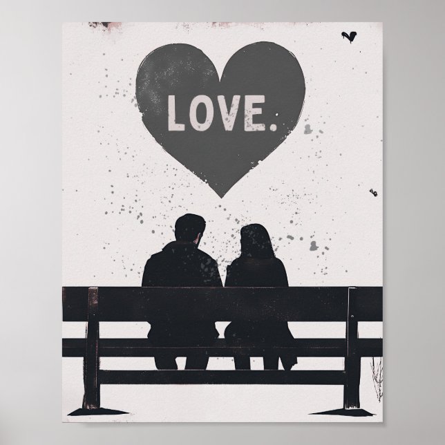Romantic 8x10 Grunge Valentine's Day Love   Poster (Front)