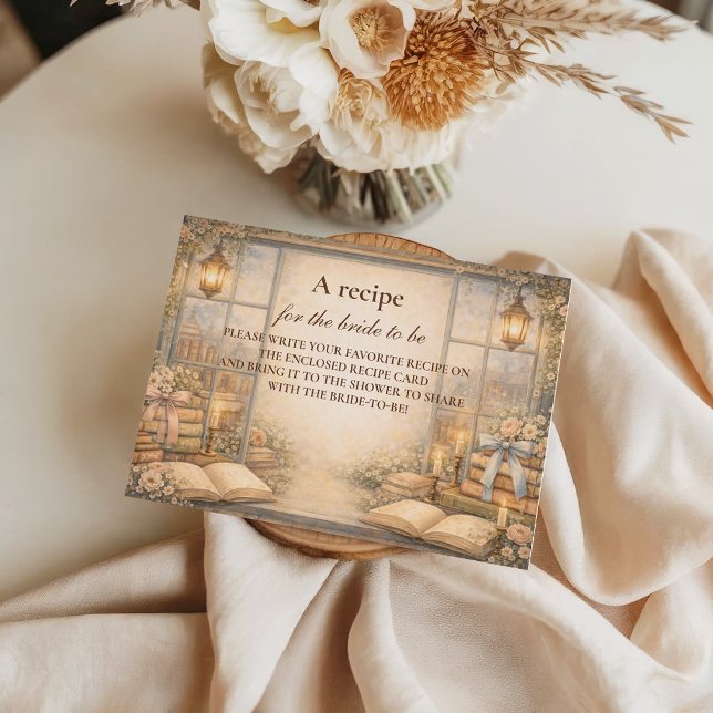 Romantic A New Chapter Bridal Shower Enclosure Card (Creator Uploaded)