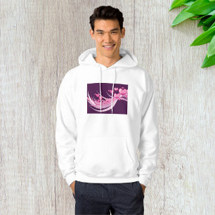 Romantic Abstract Pink Hearts Design On Purple  Hoodie