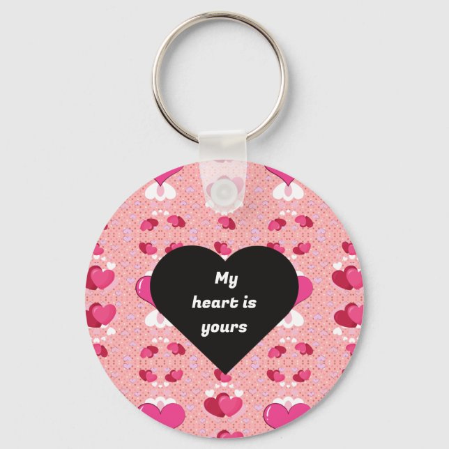 Romantic Aesthetic Love Design Key Ring (Front)