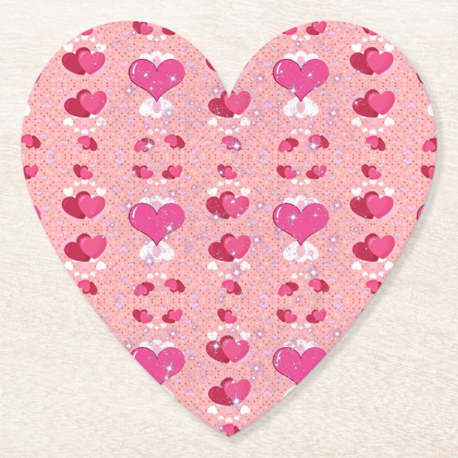 Romantic Aesthetic Love Design Paper Coaster (Front)
