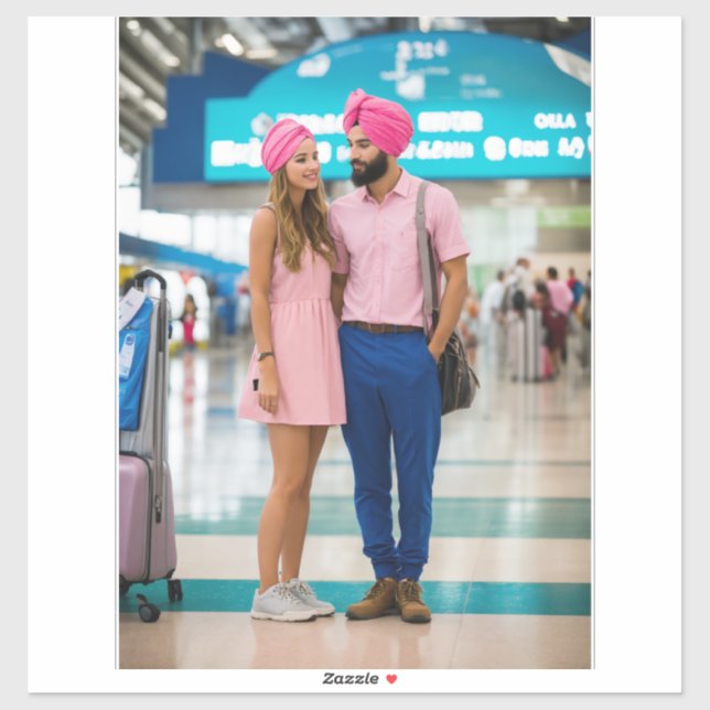 "Romantic Airport Farewell: Turbaned Prince and Be (Sheet)
