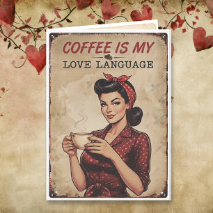 Romantic and Cute I love you Coffee Humour Card