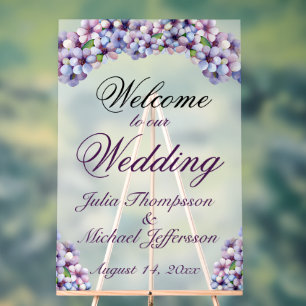 Romantic and Poetic Pastel Lilac Watercolor Acrylic Sign