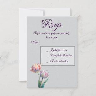 Romantic and Poetic Pastel Tulips Watercolor RSVP Card